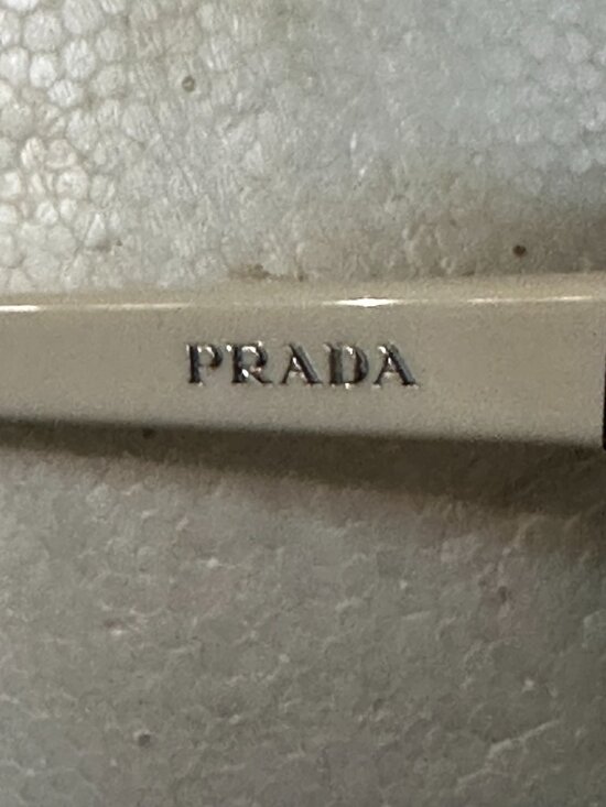Authentic PRADA Carie white acetate sunglasses NIB main image 4